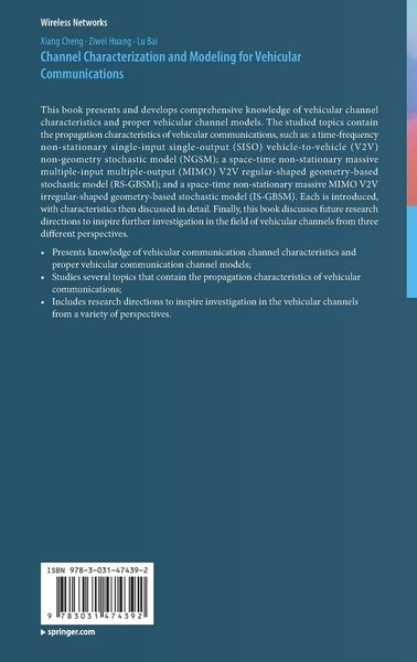 Produktbild: Channel Characterization and Modeling for Vehicular Communications