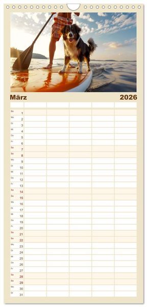 Produktbild: Familienplaner 2026 - Stand up paddling - SUP mit 5 Spalten (Wandkalender, 21 x 45 cm) CALVENDO