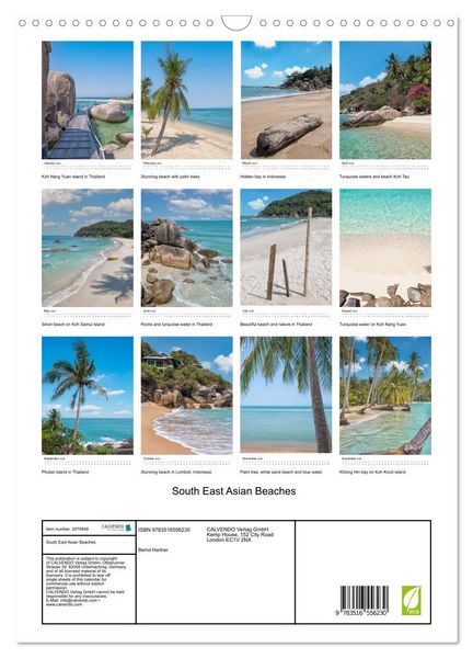 Produktbild: South East Asian Beaches (Wall Calendar 2026 DIN A3 portrait), CALVENDO 12 Month Wall Calendar
