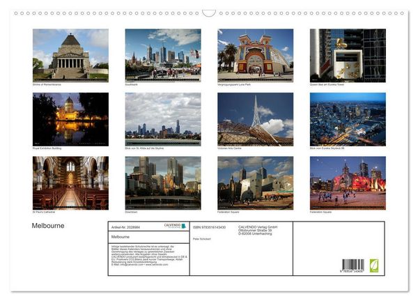 Produktbild: Melbourne (Wandkalender 2026 DIN A2 quer), CALVENDO Monatskalender