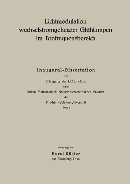 Produktbild: Lichtmodulation wechselstromgeheizter Gl&uuml;hlampen im Tonfrequenzbereich