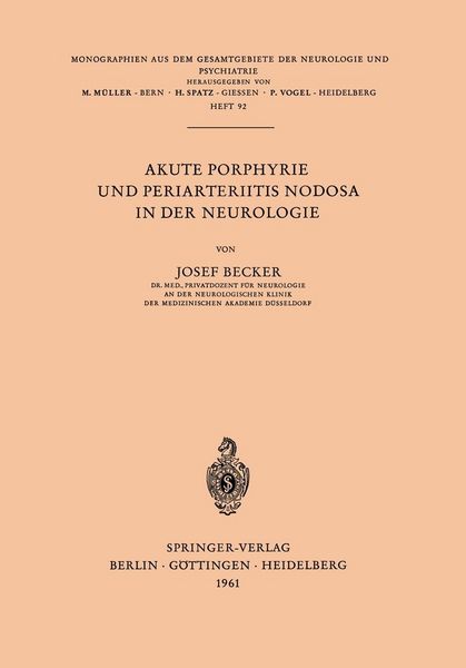Produktbild: Akute Porphyrie und Periarteriitis Nodosa in der Neurologie