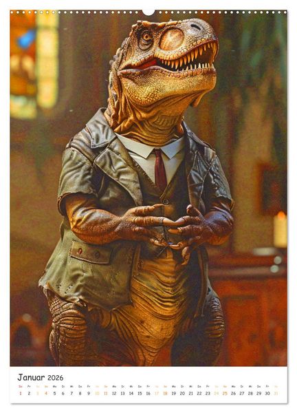Produktbild: Tyrannosaurus Rex - Kleine Arme, gro&szlig;e Abenteuer (Wandkalender 2026 DIN A2 hoch), CALVENDO Monatskalender