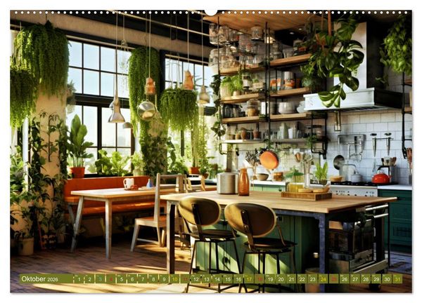 Produktbild: Urban Jungle - wohnen mit Pflanzen (Wandkalender 2026 DIN A2 quer), CALVENDO Monatskalender