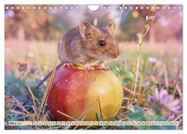 Produktbild: Niedliche Feldm&auml;use in Pastellfarben (Wandkalender 2027 DIN A4 quer), CALVENDO Monatskalender