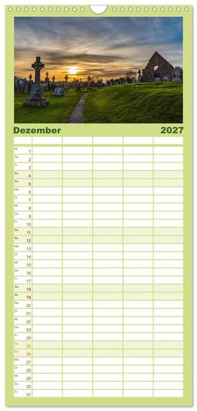 Produktbild: Familienplaner 2027 - Mystisches Irland mit 5 Spalten (Wandkalender, 21 x 45 cm) CALVENDO