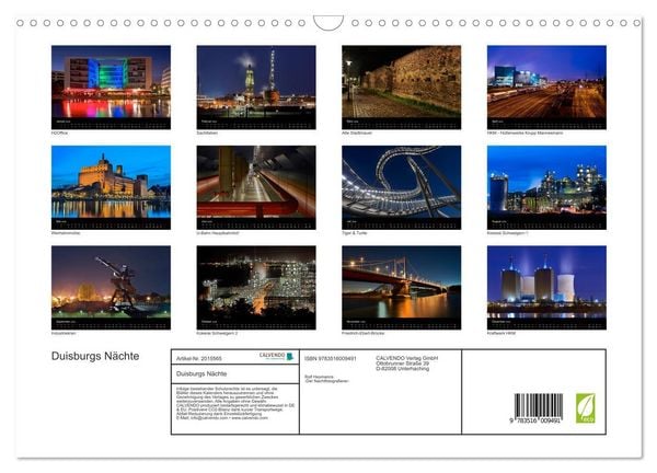 Produktbild: Duisburgs N&auml;chte (Wandkalender 2026 DIN A3 quer), CALVENDO Monatskalender