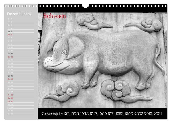 Produktbild: Das Chinesische Horoskop / Geburtstagskalender (Wandkalender 2026 DIN A3 quer), CALVENDO Monatskalender
