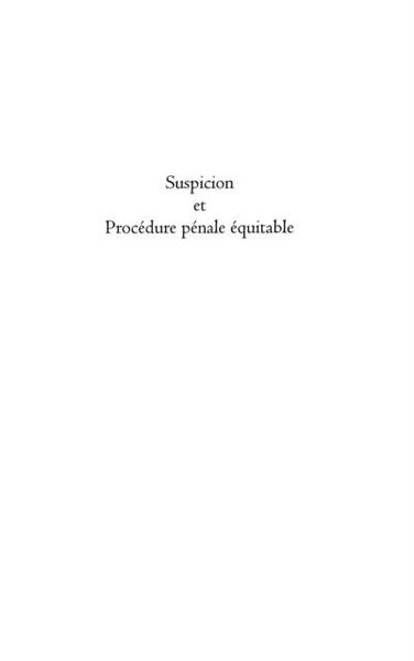Produktbild: Suspicion et procedure penaleequitable