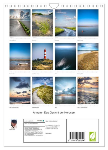 Produktbild: Amrum - Das Gesicht der Nordsee (Wandkalender 2026 DIN A4 hoch), CALVENDO Monatskalender