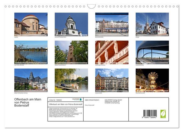 Produktbild: Offenbach am Main von Petrus Bodenstaff (Wandkalender 2026 DIN A3 quer), CALVENDO Monatskalender