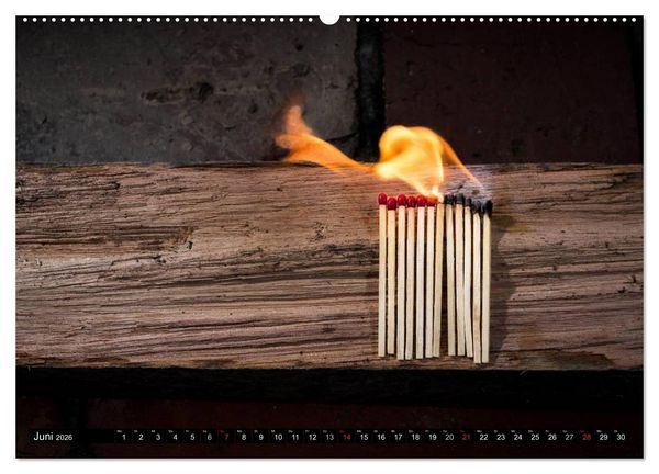 Produktbild: Feuer &bull; W&auml;rme, Licht & Gefahr (Wandkalender 2026 DIN A2 quer), CALVENDO Monatskalender