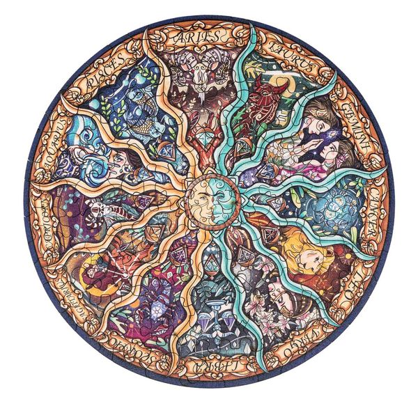 Produktbild: Artefakt Holzpuzzle 2 in 1 Zodiak, 161 Teile, in magnetischer Klappschachtel