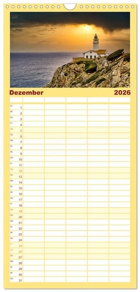 Produktbild: Familienplaner 2026 - Mallorca Meine Liebe mit 5 Spalten (Wandkalender, 21 x 45 cm) CALVENDO