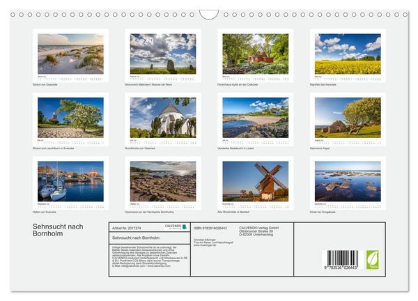 Produktbild: Sehnsucht nach Bornholm (Wandkalender 2026 DIN A3 quer), CALVENDO Monatskalender