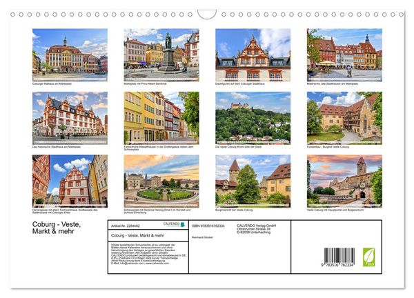 Produktbild: Coburg - Veste, Markt & mehr (Wandkalender 2027 DIN A3 quer), CALVENDO Monatskalender