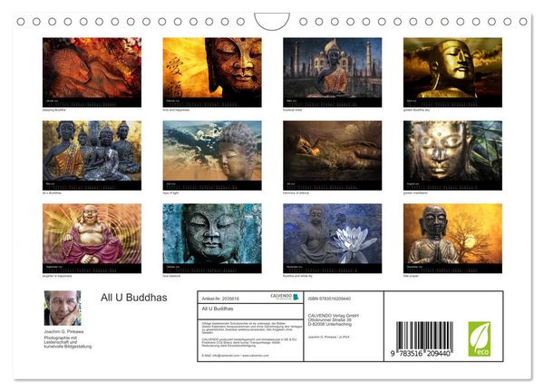 Produktbild: All U Buddhas (Wandkalender 2026 DIN A4 quer), CALVENDO Monatskalender