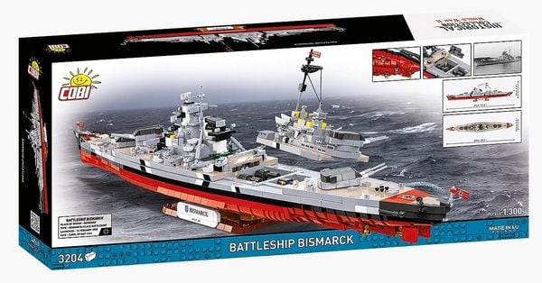 Produktbild: COBI Historical Collection 4860 - Battleship Bismarck, WWII, Bausatz 1:300, 3204 Klemmbausteine