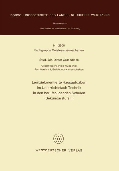 Produktbild: Lernzielorientierte Hausaufgaben im Unterrichtsfach Technik in den berufsbildenden Schulen (Sekundarstufe II)