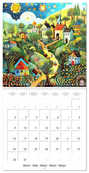 Produktbild: Voyage color&eacute; na&iuml;f (Calendrier mural carr&eacute; 2026 30x30 cm) Calendrier double avec une page pour vos prises de notes