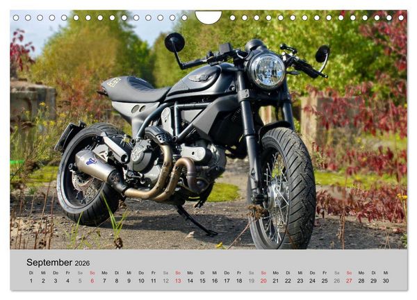Produktbild: Scrambler Motorr&auml;der mit Stil (Wandkalender 2026 DIN A4 quer), CALVENDO Monatskalender