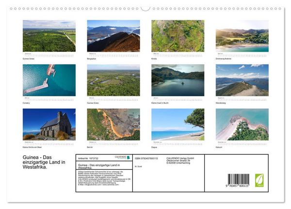 Produktbild: Guinea - Das einzigartige Land in Westafrika. (Wandkalender 2026 DIN A2 quer), CALVENDO Monatskalender