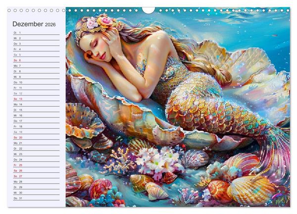 Produktbild: Meerjungfrauen. Zauberhafte Nixen-Paintings (Wandkalender 2026 DIN A3 quer), CALVENDO Monatskalender