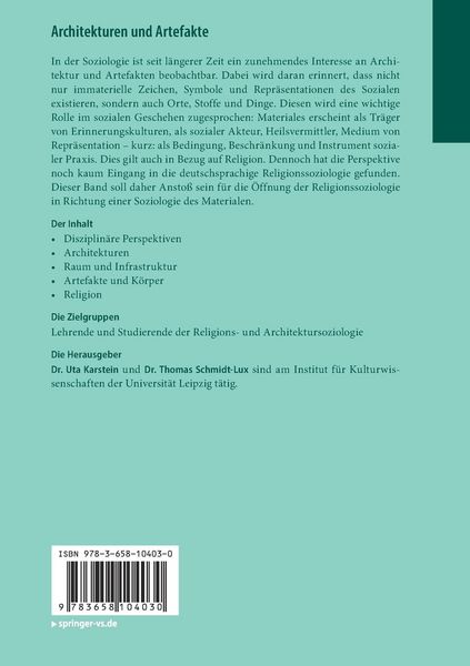 Produktbild: Architekturen und Artefakte
