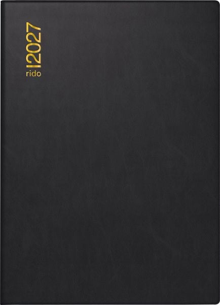Produktbild: rido/id&eacute; 7013002907 Taschenkalender Mod. perfect/Technik I 2027 A6, Kunststoff, schwarz