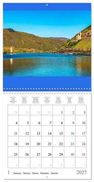 Produktbild: German castles and palaces on the Upper Middle Rhine Part One (Wall Calendar 2027 12 &times; 12 Inch) CALVENDO 12 Month Wall Calendar