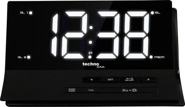 Produktbild: Techno Line WT 482 Funk Wecker Schwarz Alarmzeiten 2 2 Timerzeiten