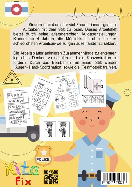 "KitaFix-Kreativ: Arbeitsblätter Polizei, Feuerwehr und Krankenwagen