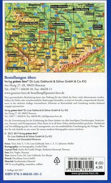 Produktbild: Pocket-Fahrradkarte Naumburg, Saale-Unstrut-Elster-Radacht 1:75.000