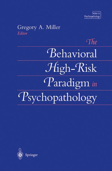 Produktbild: The Behavioral High-Risk Paradigm in Psychopathology