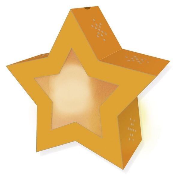 Produktbild: URSUS Laternenzeit Twinkle Star Neon, leuchtorange