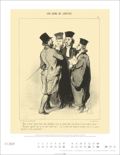 Produktbild: Honor&eacute; Daumier: Die Juristen Kalender 2027
