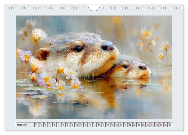 Produktbild: Otter. Verspielte Abenteurer am Wasser (Wandkalender 2027 DIN A4 quer), CALVENDO Monatskalender