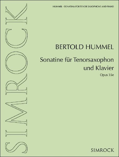 Produktbild: Sonatine f&uuml;r Tenorsaxophon und Klavier