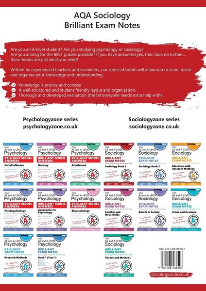 Produktbild: AQA AS and A-level Sociology BRILLIANT EXAM NOTES (Book 1)