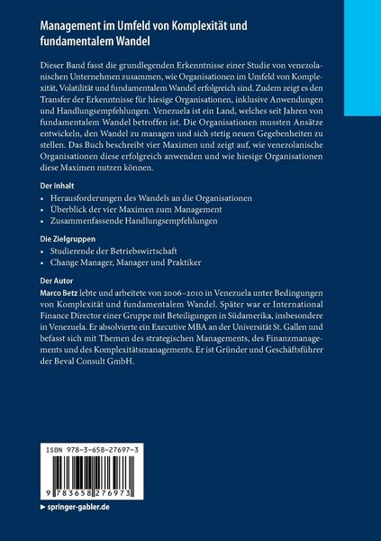 Produktbild: Management im Umfeld von Komplexit&auml;t und fundamentalem Wandel
