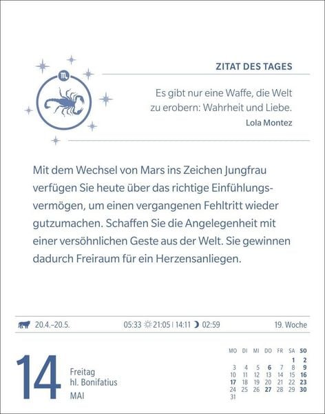 Produktbild: Skorpion Sternzeichenkalender 2027 - Tagesabrei&szlig;kalender - Ihr Horoskop f&uuml;r jeden Tag