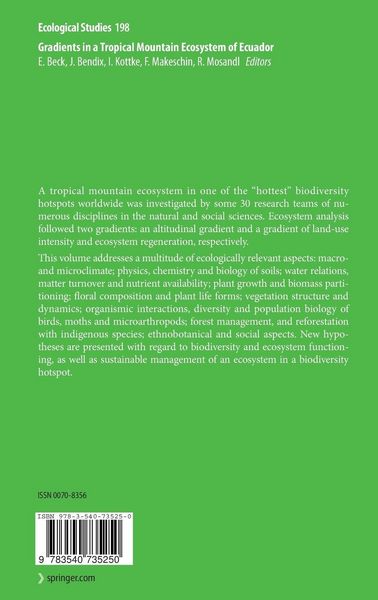 Produktbild: Gradients in a Tropical Mountain Ecosystem of Ecuador