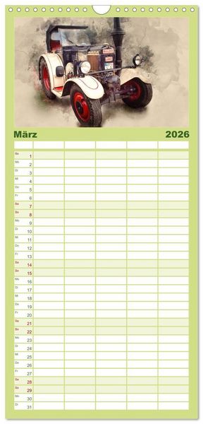 Produktbild: Familienplaner 2026 - Traktoren f&uuml;r Liebhaber mit 5 Spalten (Wandkalender, 21 x 45 cm) CALVENDO