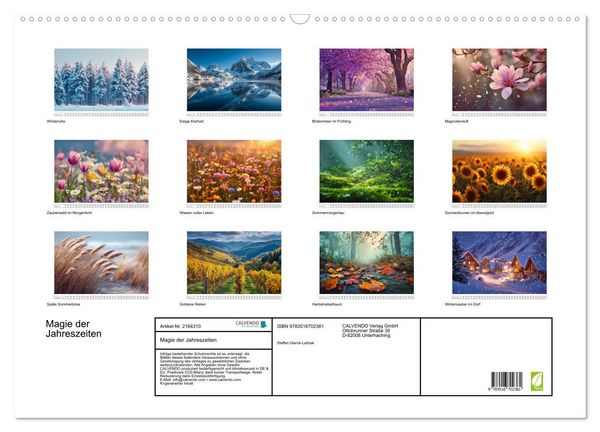 Produktbild: Magie der Jahreszeiten (Wandkalender 2026 DIN A2 quer), CALVENDO Monatskalender