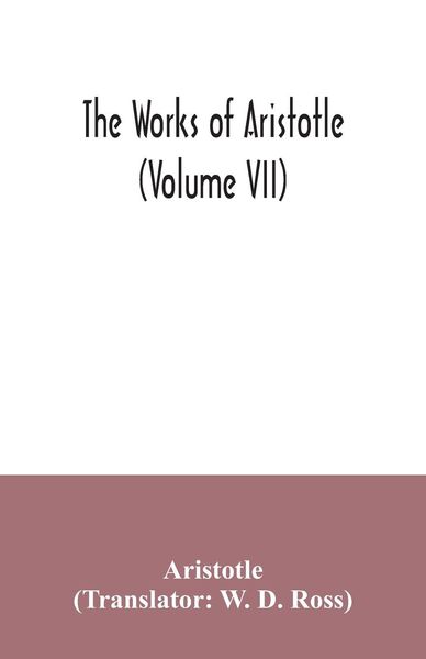 Produktbild: The works of Aristotle (Volume VII)