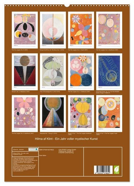 Produktbild: Hilma af Klint - Ein Jahr voller mystischer Kunst (hochwertiger Premium Wandkalender 2026 DIN A2 hoch), Kunstdruck in Hochglanz
