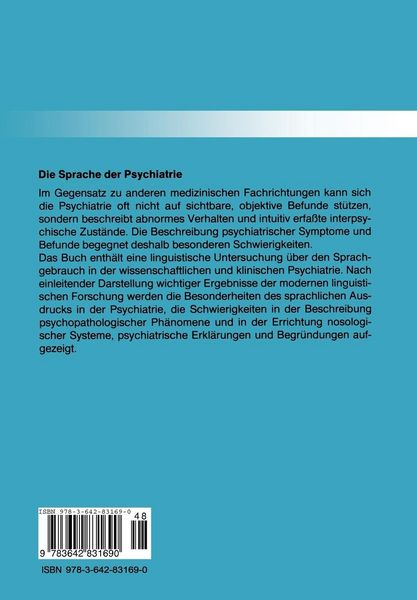 Produktbild: Die Sprache der Psychiatrie