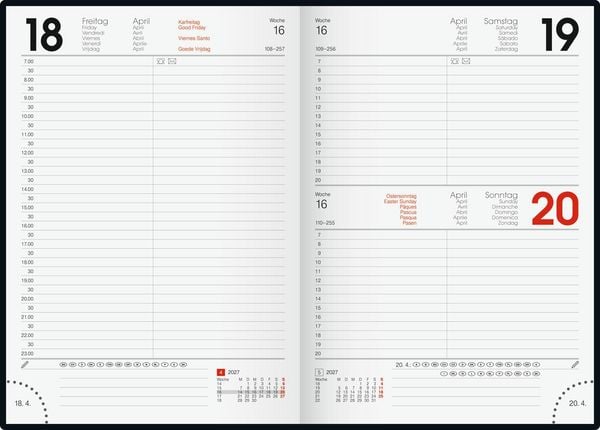 Produktbild: BRUNNEN 1079561037 Buchkalender Mod. 795 2027 A5, Kunststoff, blau