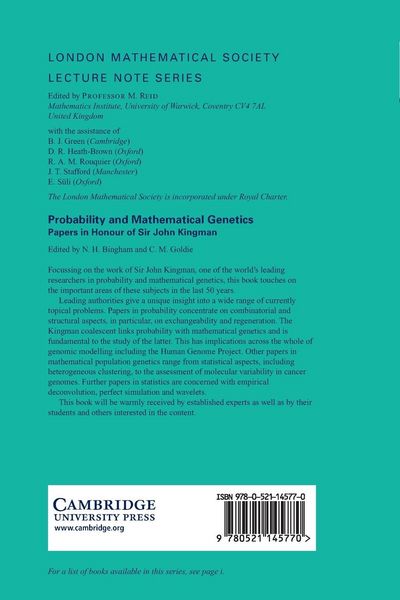 Produktbild: Probability and Mathematical Genetics