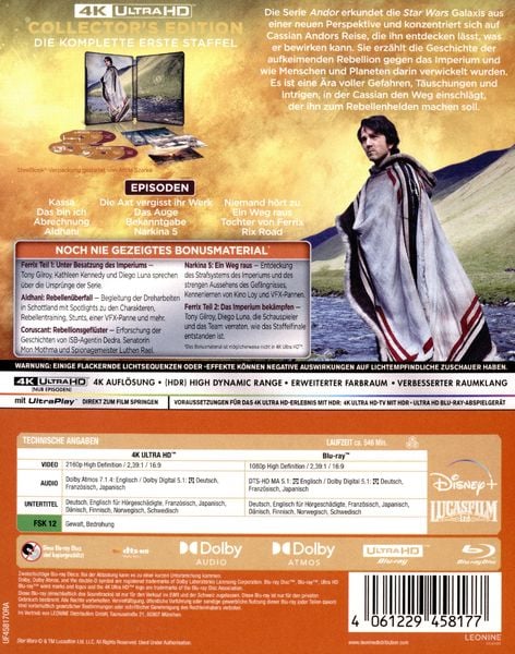 Produktbild: Andor - Staffel 1 - LImited Edition - Steelbook (3 x 4K Ultra HD) (+ 3 x Blu-ray)